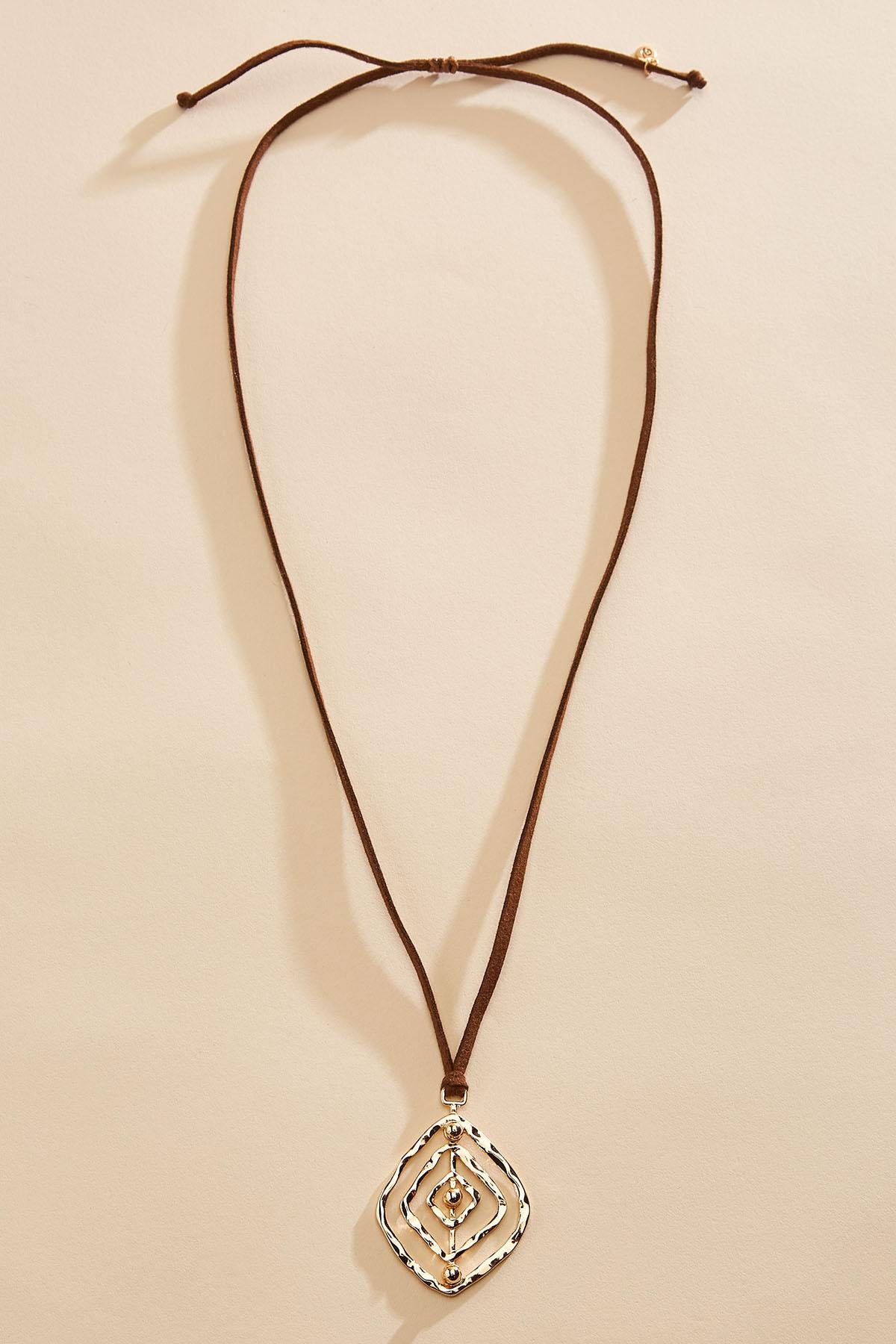 hammered gold open diamond corded necklace Versona Jewelry