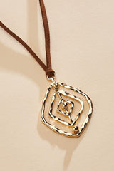 hammered gold open diamond corded necklace Versona Jewelry