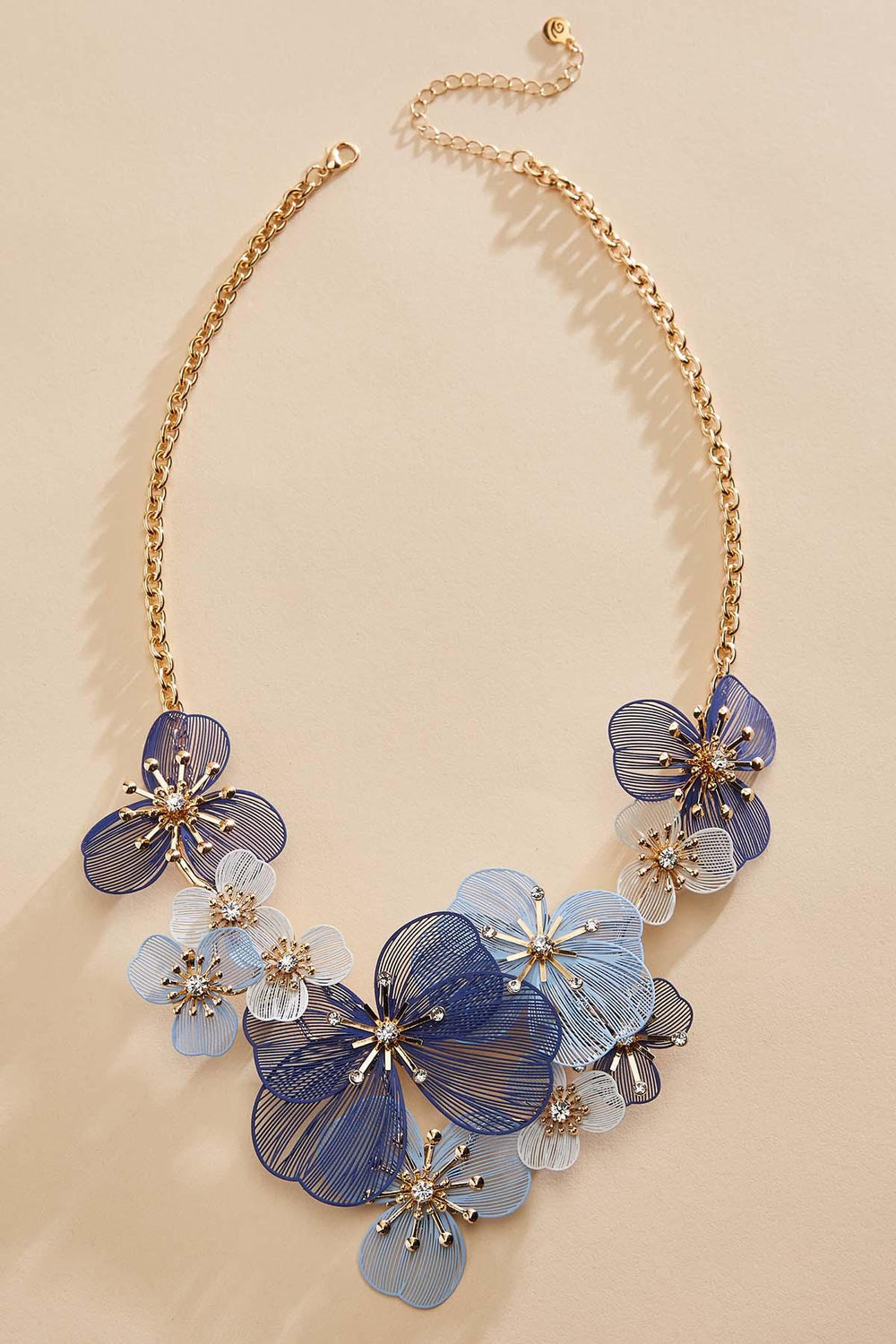 blue multicolor rubber floral necklace Versona Jewelry