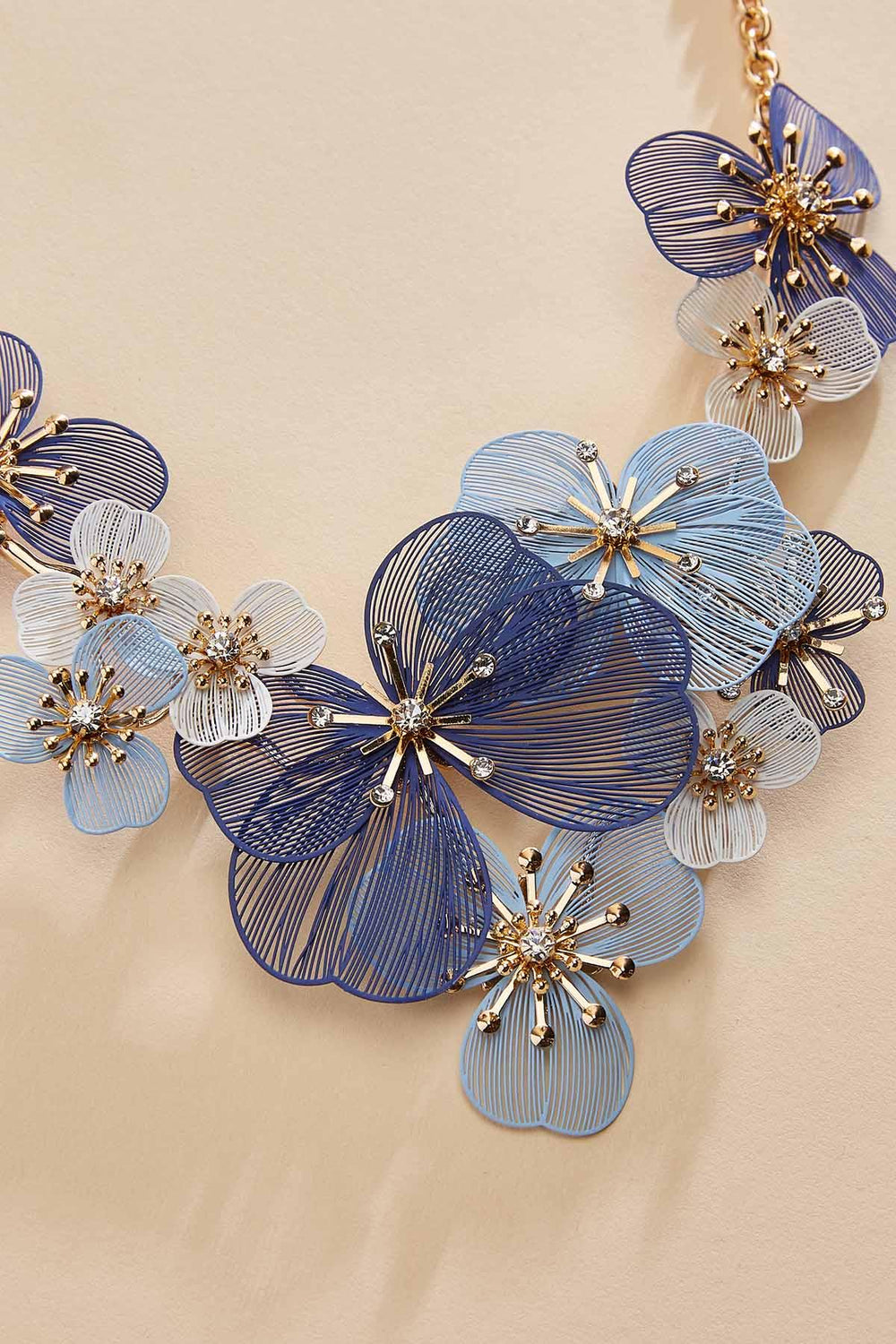 blue multicolor rubber floral necklace Versona Jewelry