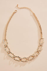 hammered gold rectangle chain necklace Versona Jewelry