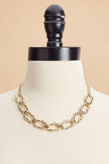 hammered gold rectangle chain necklace Versona Jewelry