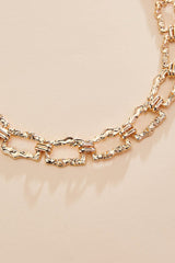 hammered gold rectangle chain necklace Versona Jewelry