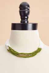 white green seed bead layered necklace Versona Jewelry