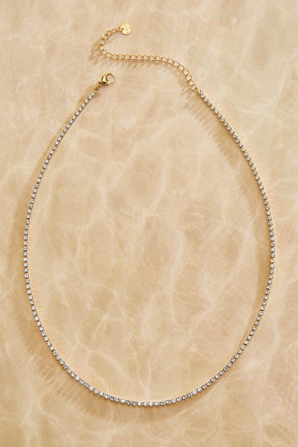 waterproof glass stone chain necklace Versona Jewelry