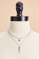 silver fish seashell layered necklace Versona Jewelry