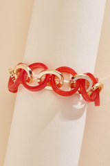 lucite gold link stretch bracelet Versona Jewelry