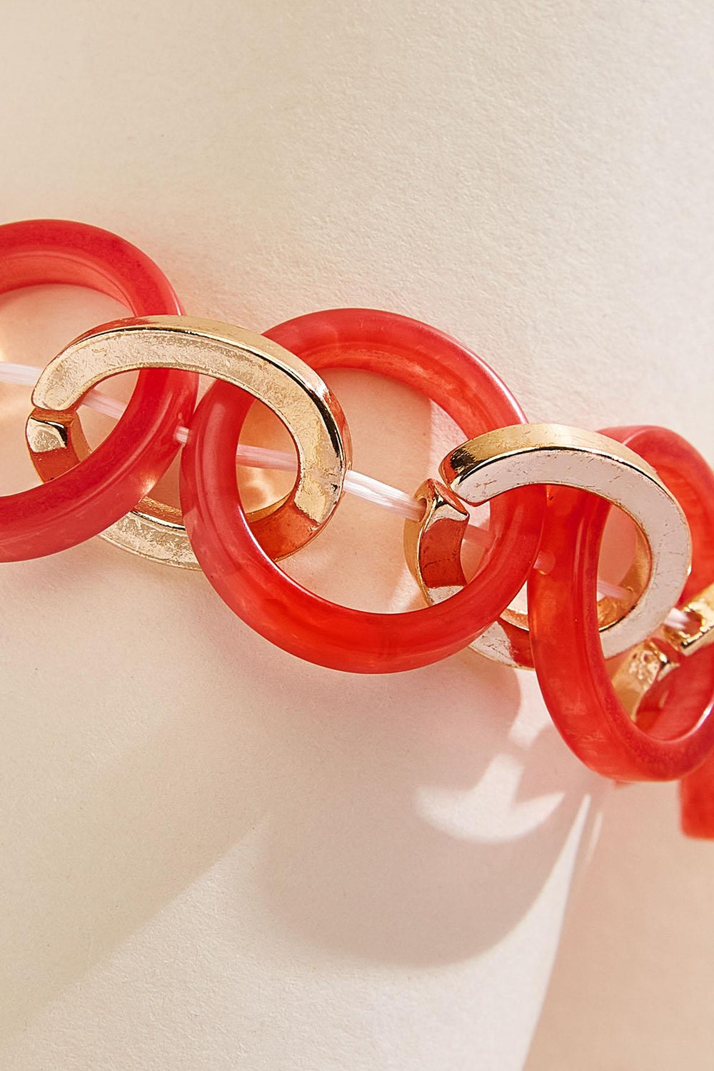lucite gold link stretch bracelet Versona Jewelry