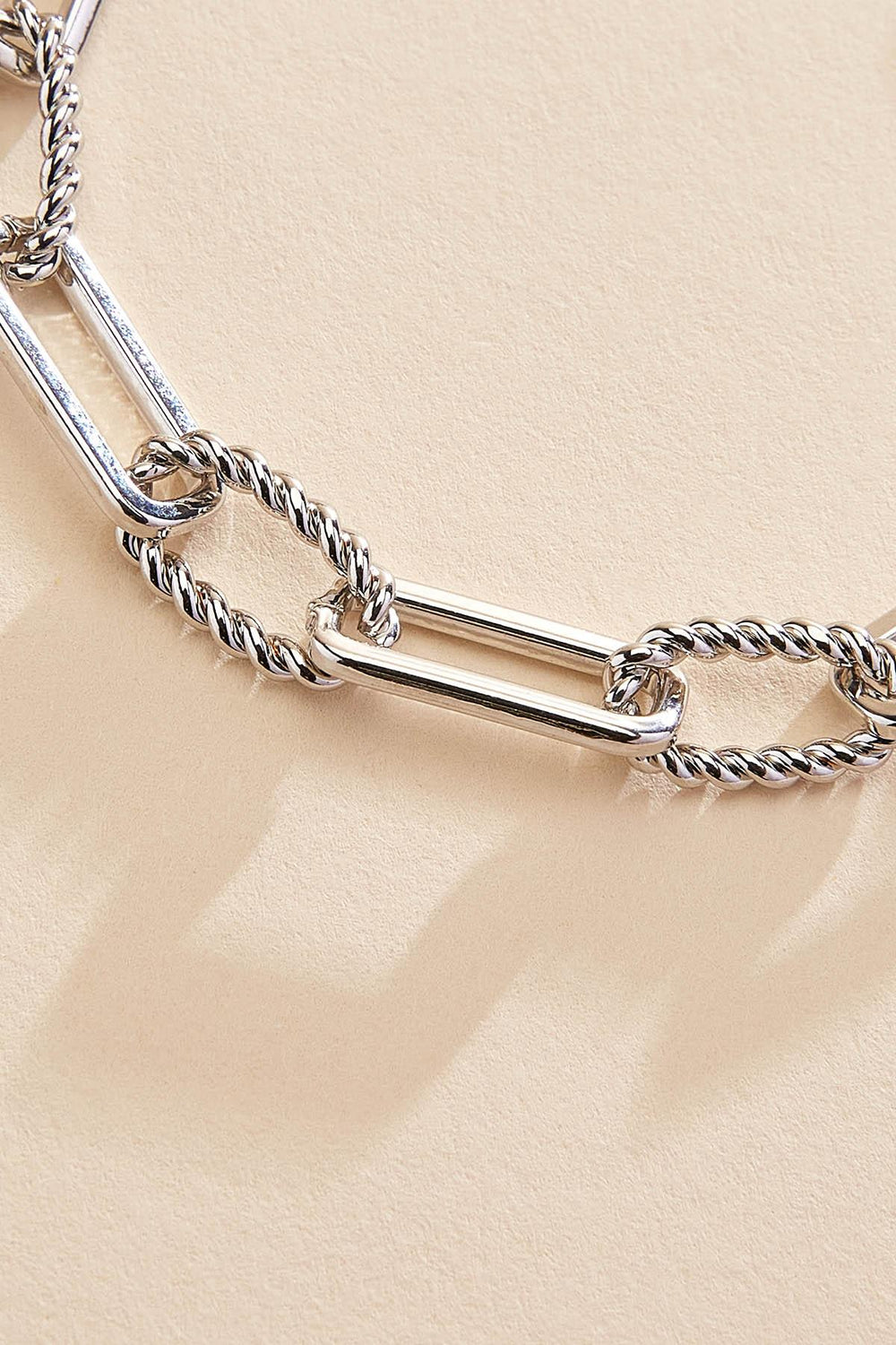 silver textured chain link bracelet Versona Jewelry