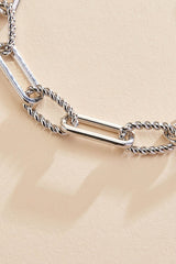 silver textured chain link bracelet Versona Jewelry