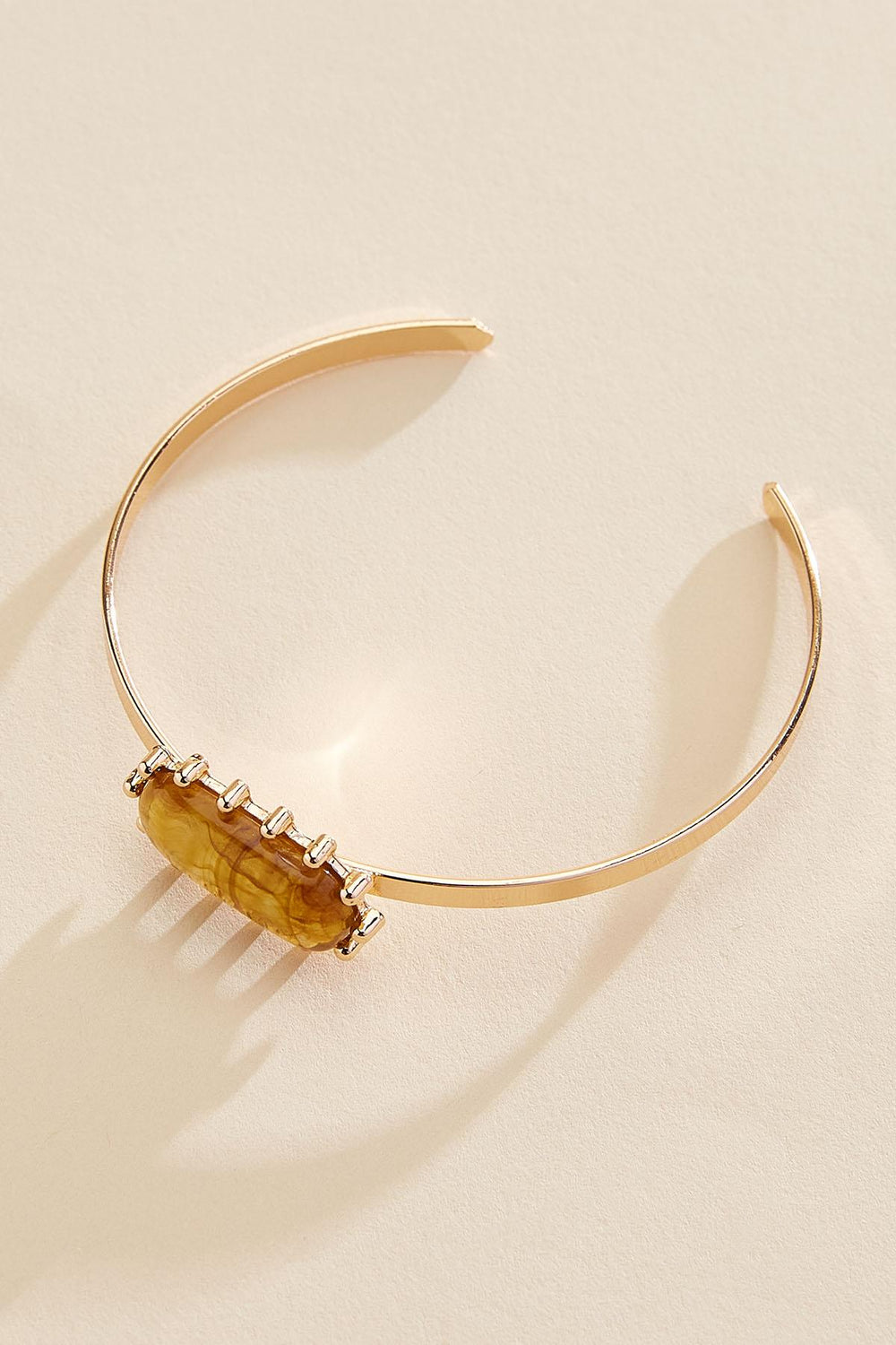 amber resin stone cuff bracelet Versona Jewelry