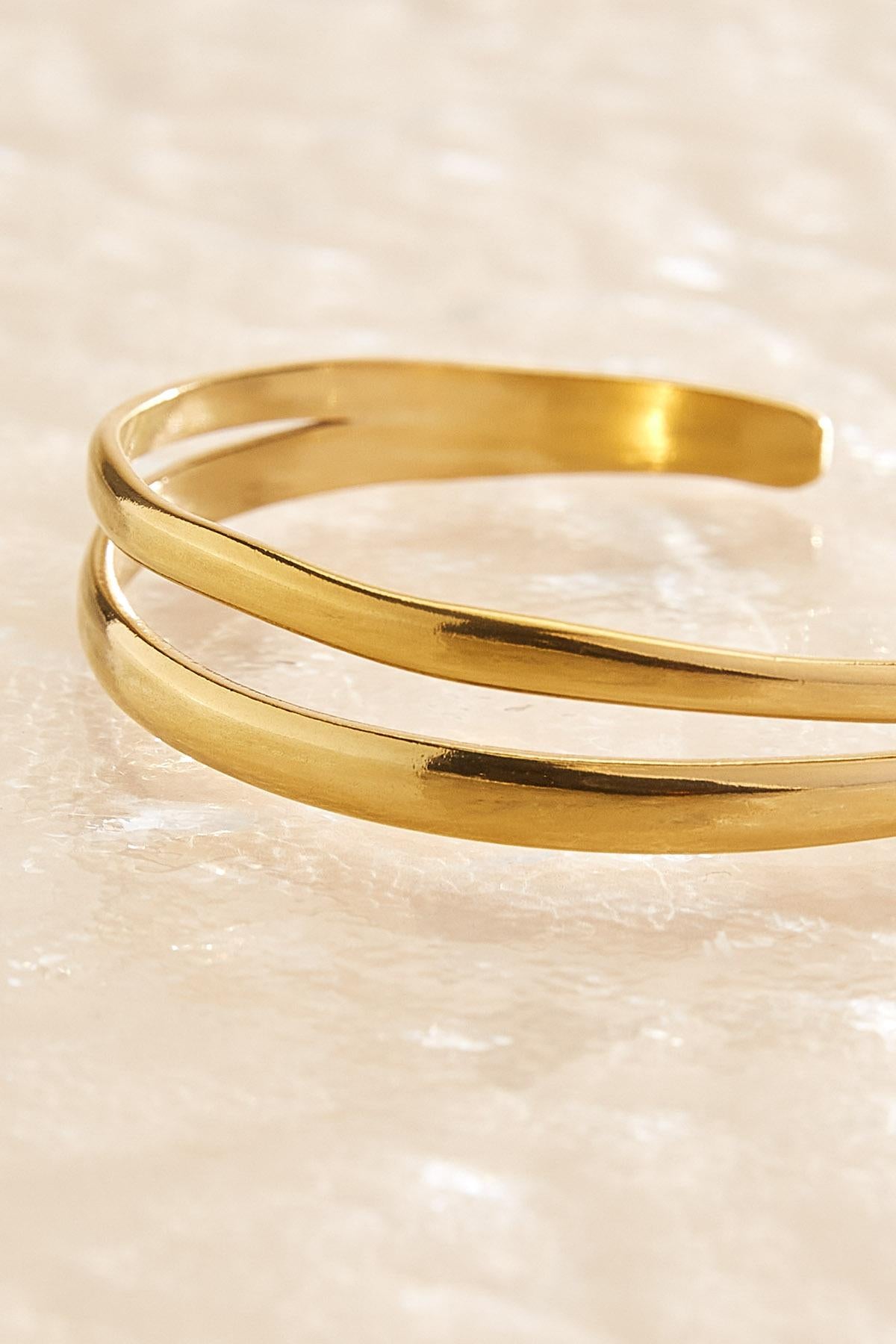 waterproof gold adjustable cuff bracelet Versona Jewelry