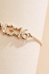 gold john 3:16 bubble letter bracelet Versona Jewelry