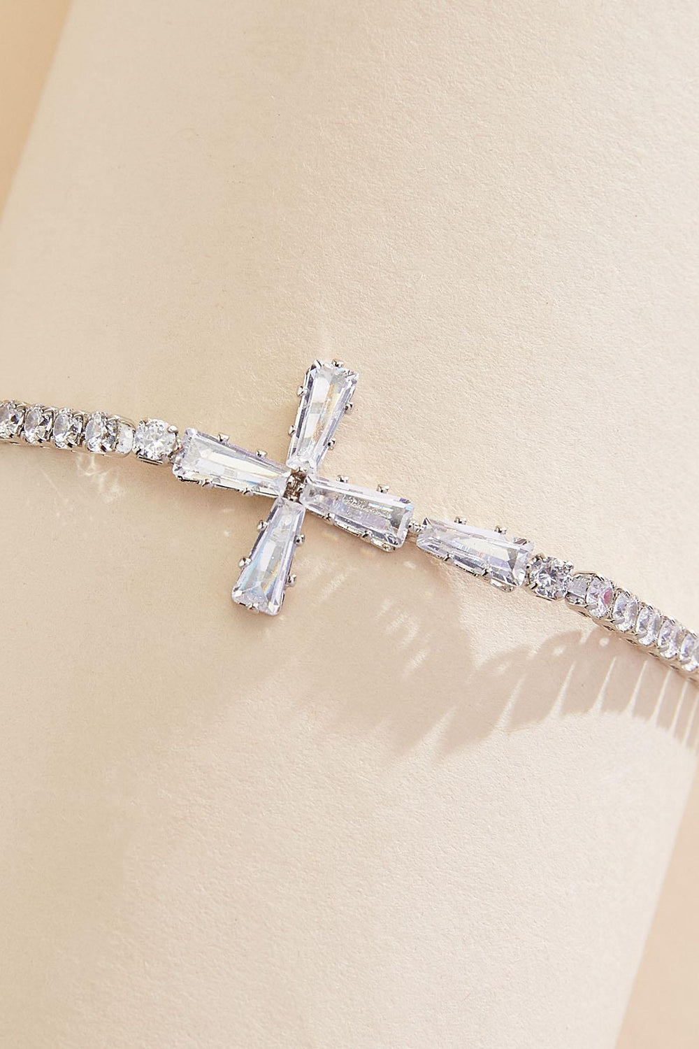 cubic zirconia cross bracelet Versona Jewelry