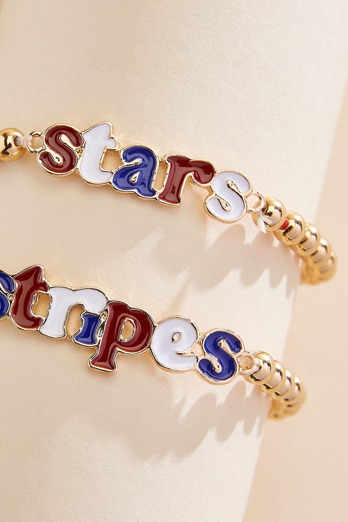 stars and stripes beaded bracelet set Versona Jewelry