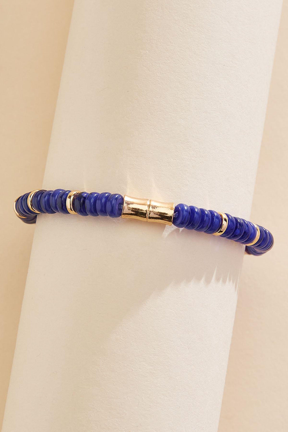 blue gold link beaded bracelet Versona Jewelry