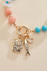 multicolor beaded fish charm bracelet Versona Jewelry