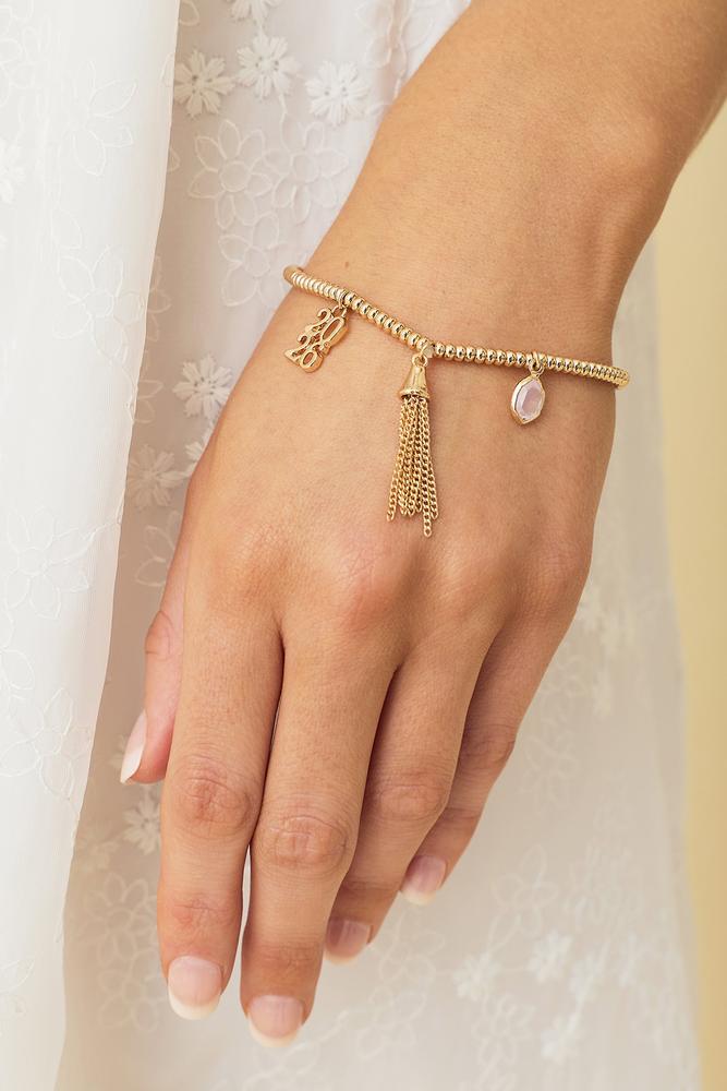 2026 grad gold stretch charm bracelet Versona Jewelry|Accessories