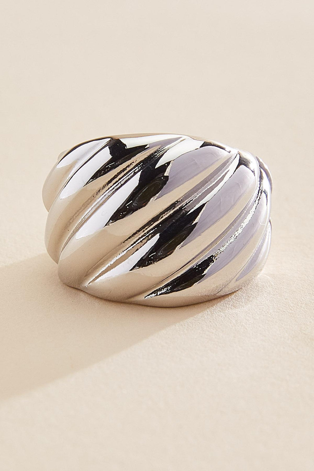 ribbed silver stretch ring Versona Jewelry