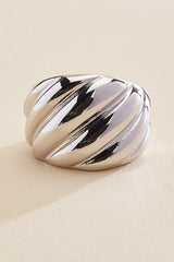 ribbed silver stretch ring Versona Jewelry