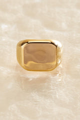 waterproof gold signet pinky ring Versona Jewelry