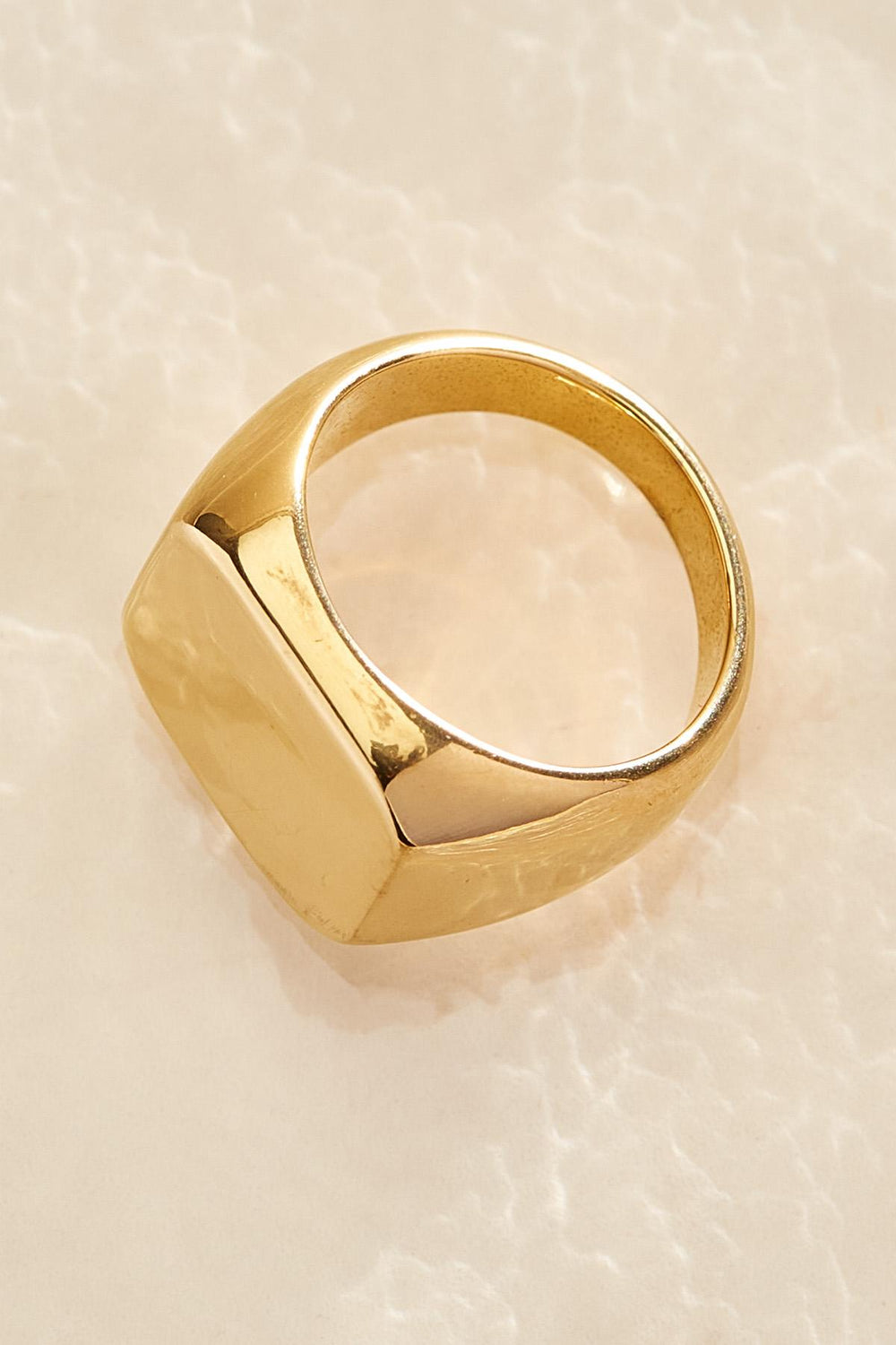 waterproof gold signet pinky ring Versona Jewelry