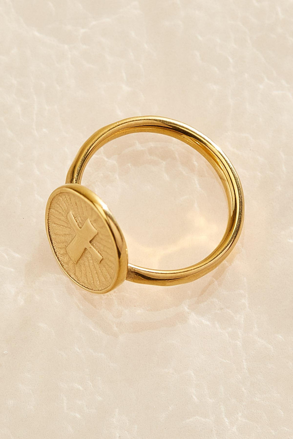 waterproof oval cross pinky ring Versona Jewelry