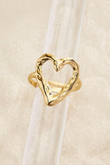waterproof hammered heart ring Versona Jewelry