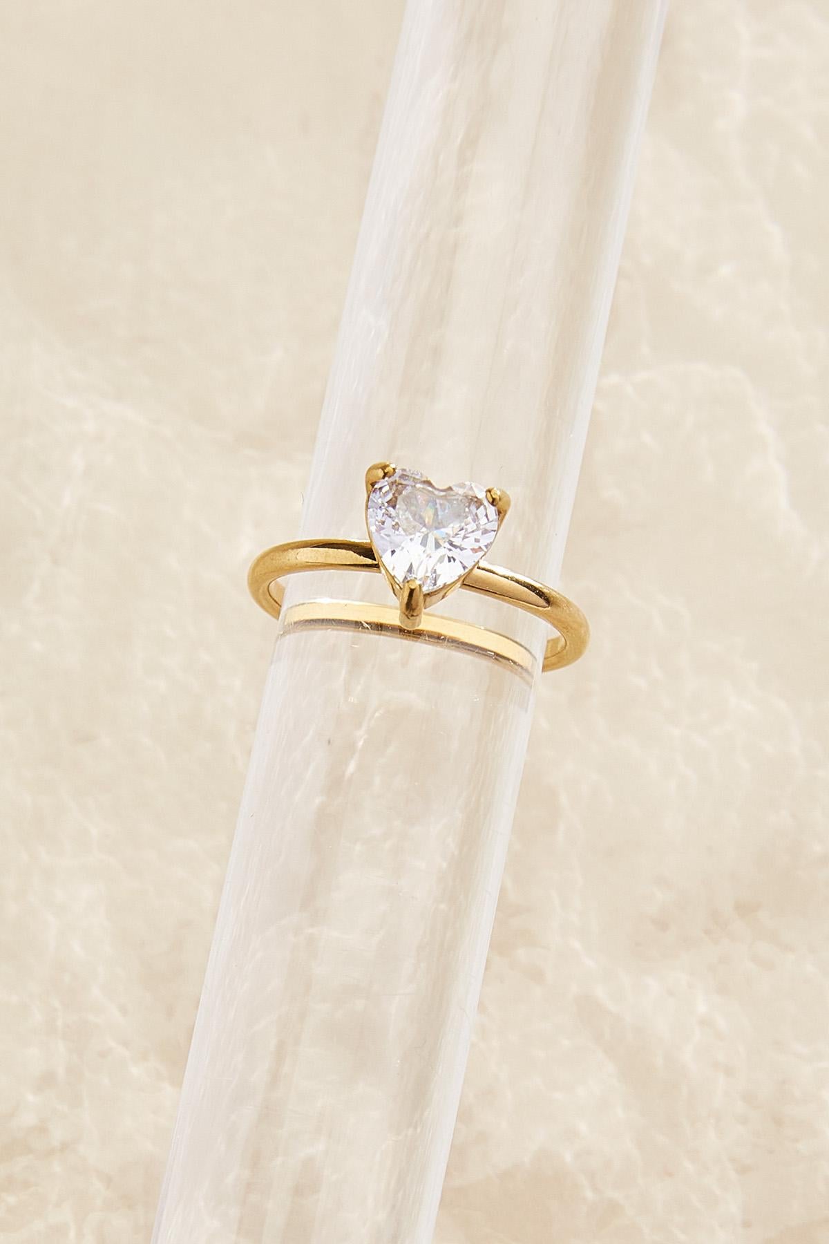 waterproof heart stone ring Versona Jewelry