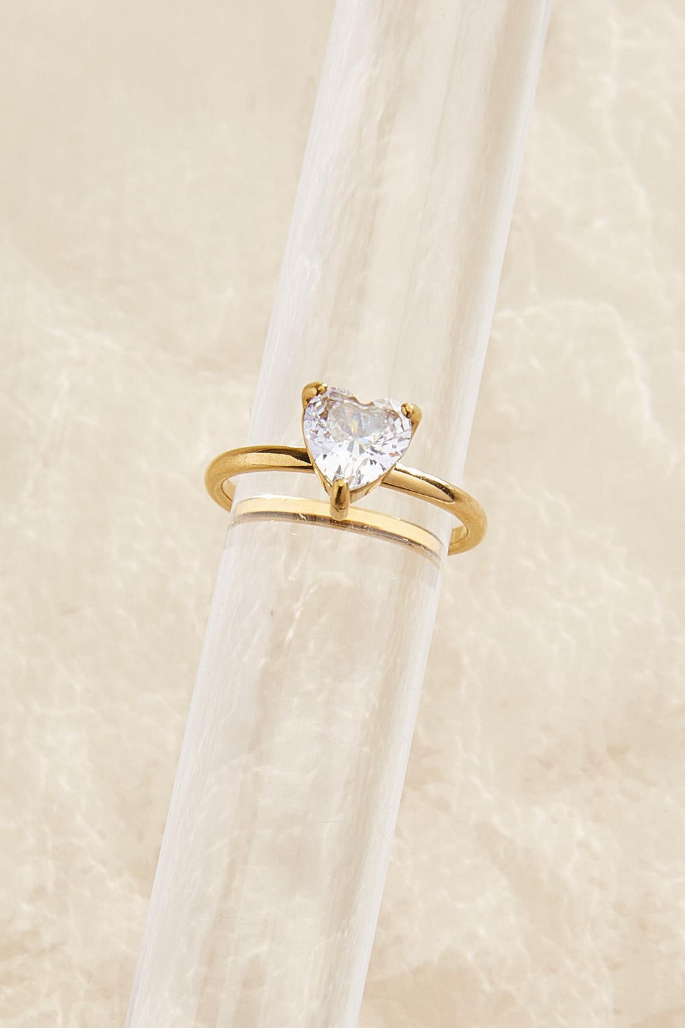 waterproof heart stone ring Versona Jewelry