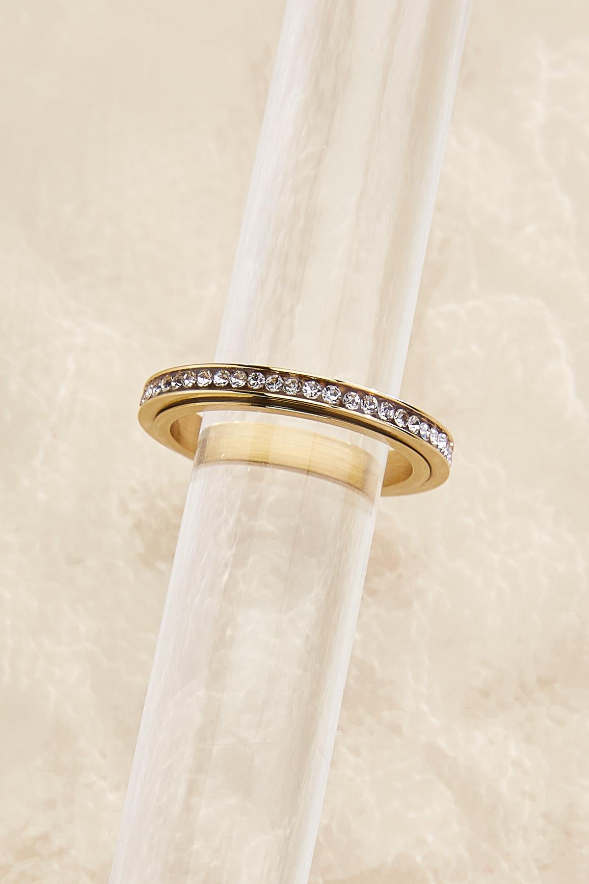 waterproof glass embellished fidget ring Versona Jewelry