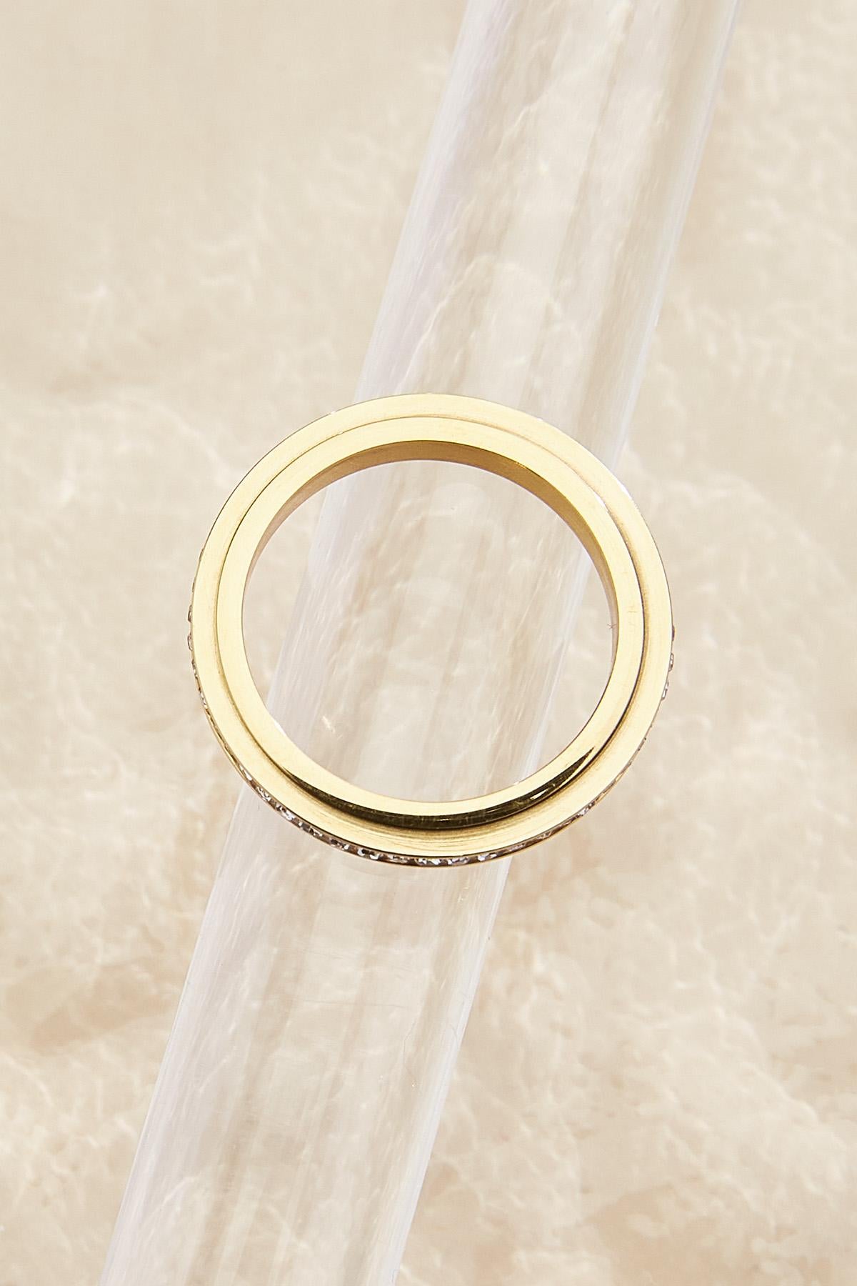 waterproof glass embellished fidget ring Versona Jewelry