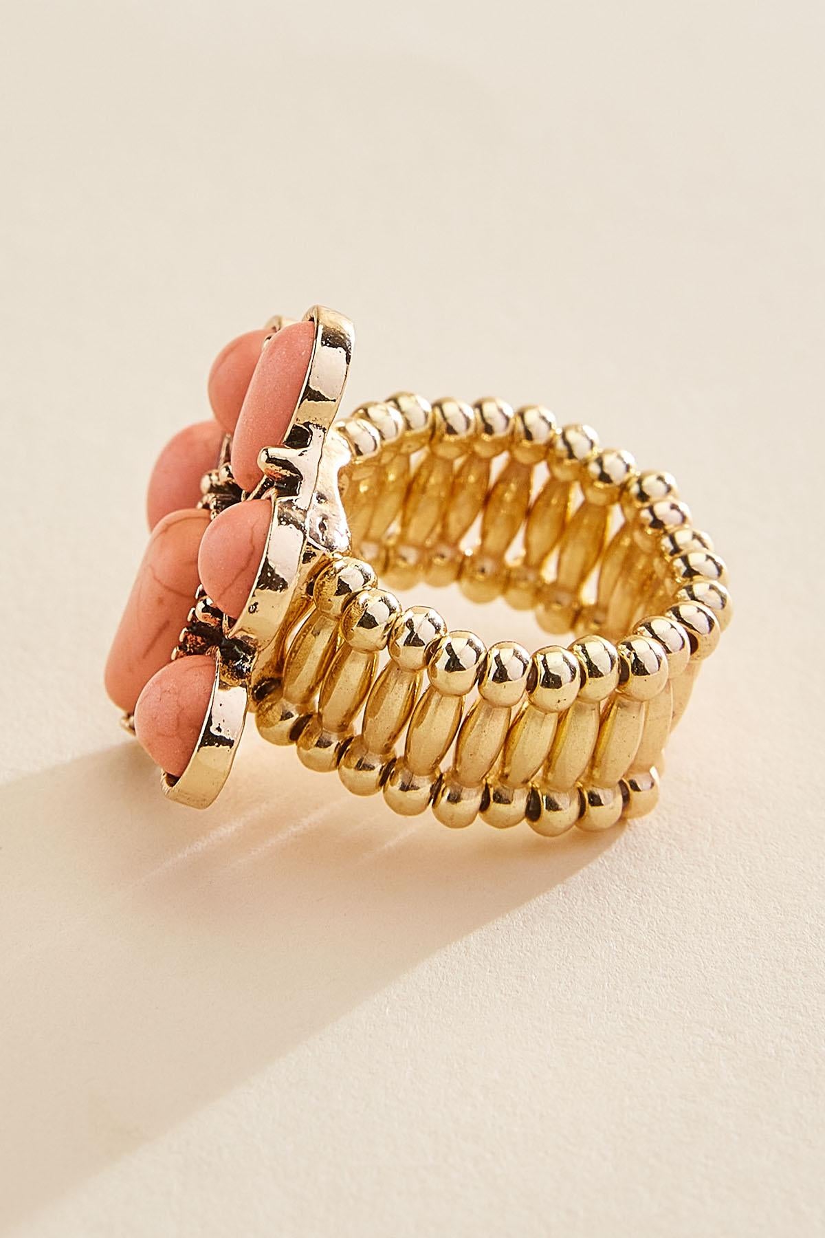 western blossom gold stretch ring Versona Jewelry