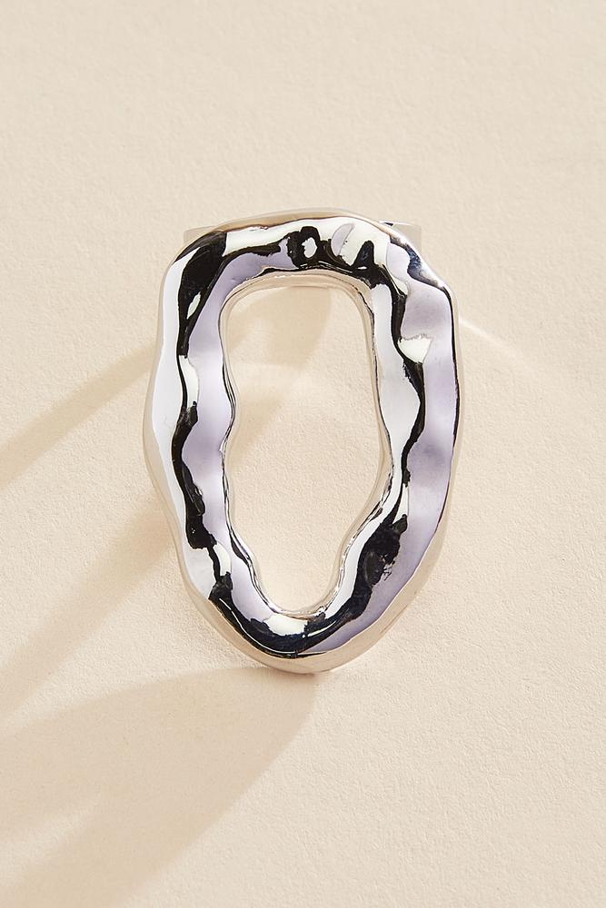 hammered silver oval ring Versona Jewelry