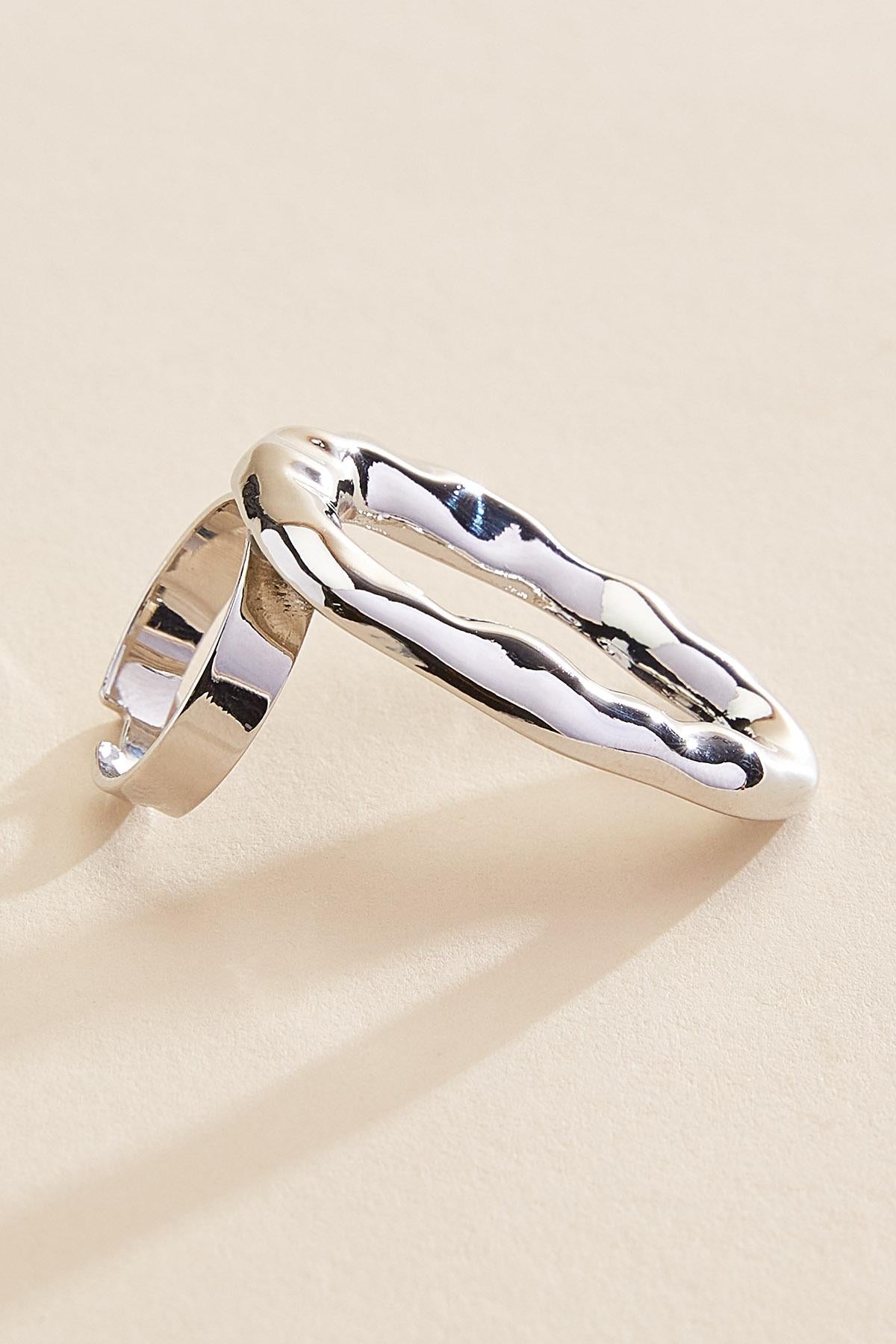 hammered silver oval ring Versona Jewelry