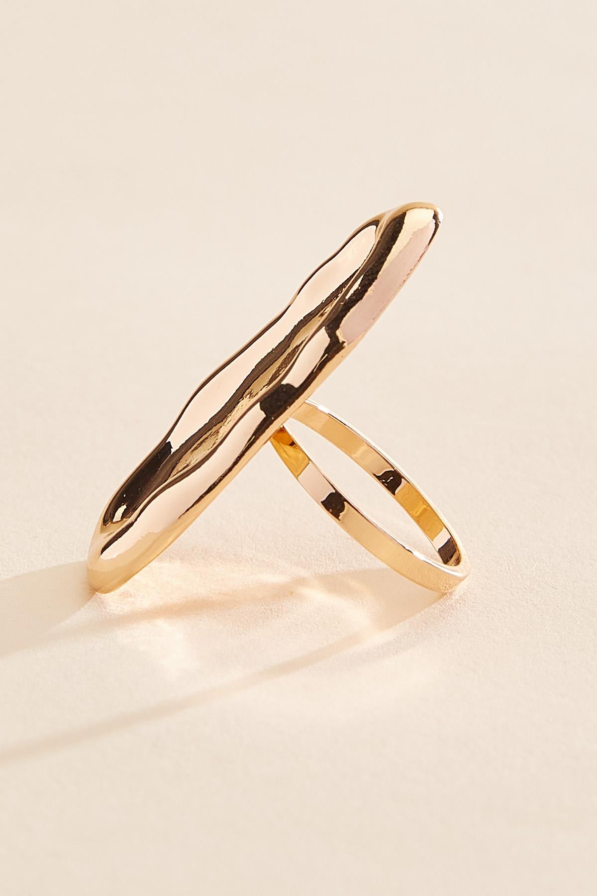 hammered gold oval ring Versona Jewelry