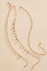 semi- precious beaded gold chain anklet set Versona Jewelry