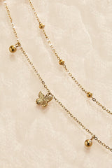 waterproof butterfly icon layered anklet Versona Jewelry
