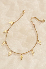 waterproof cross icon anklet Versona Jewelry