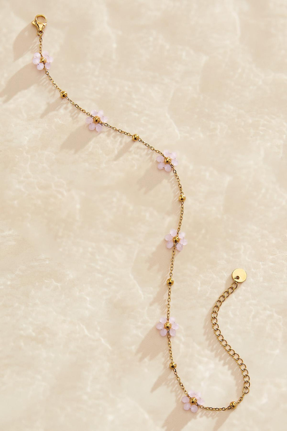 waterproof glass flower anklet Versona Jewelry