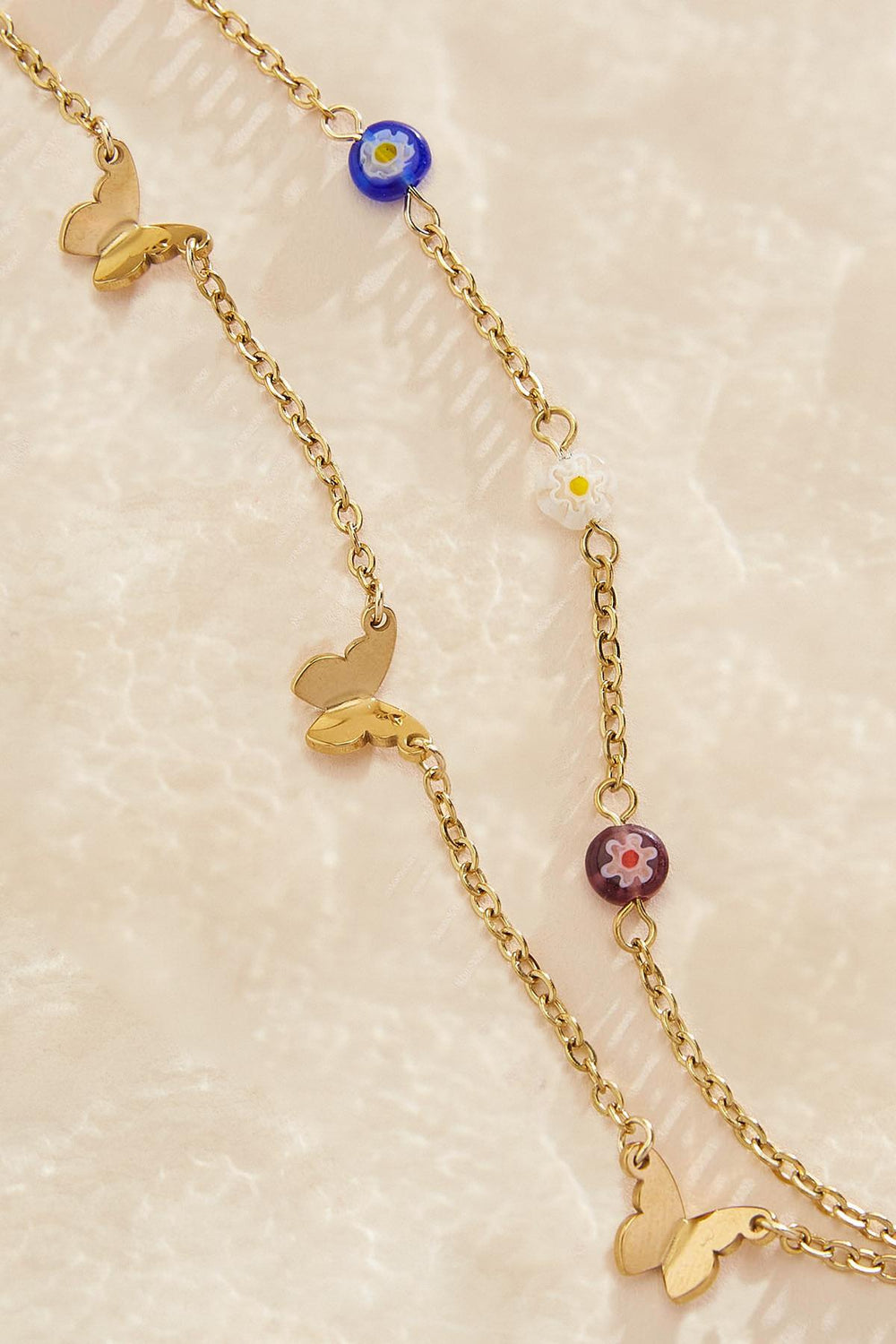 waterproof butterfly floral anklet Versona Jewelry