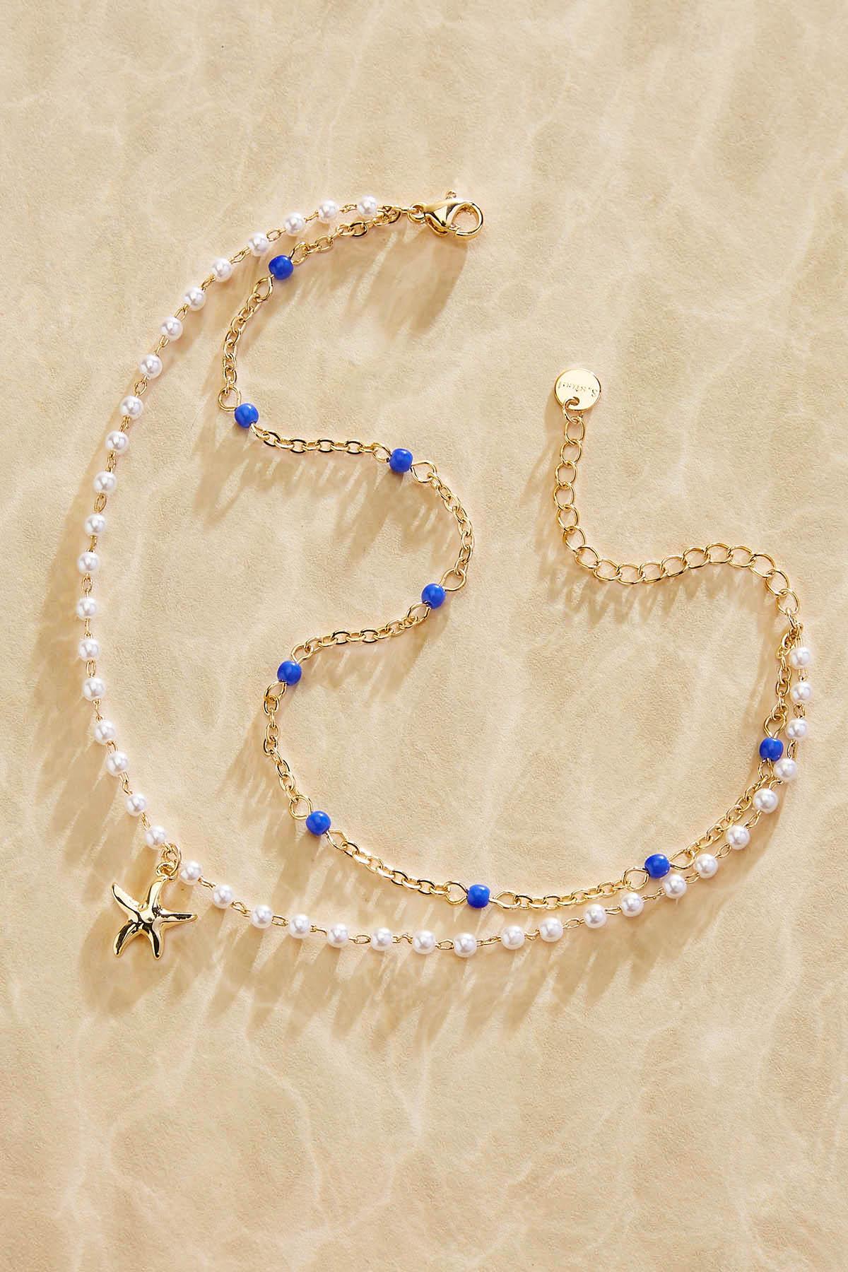 waterproof layered starfish anklet Versona Jewelry