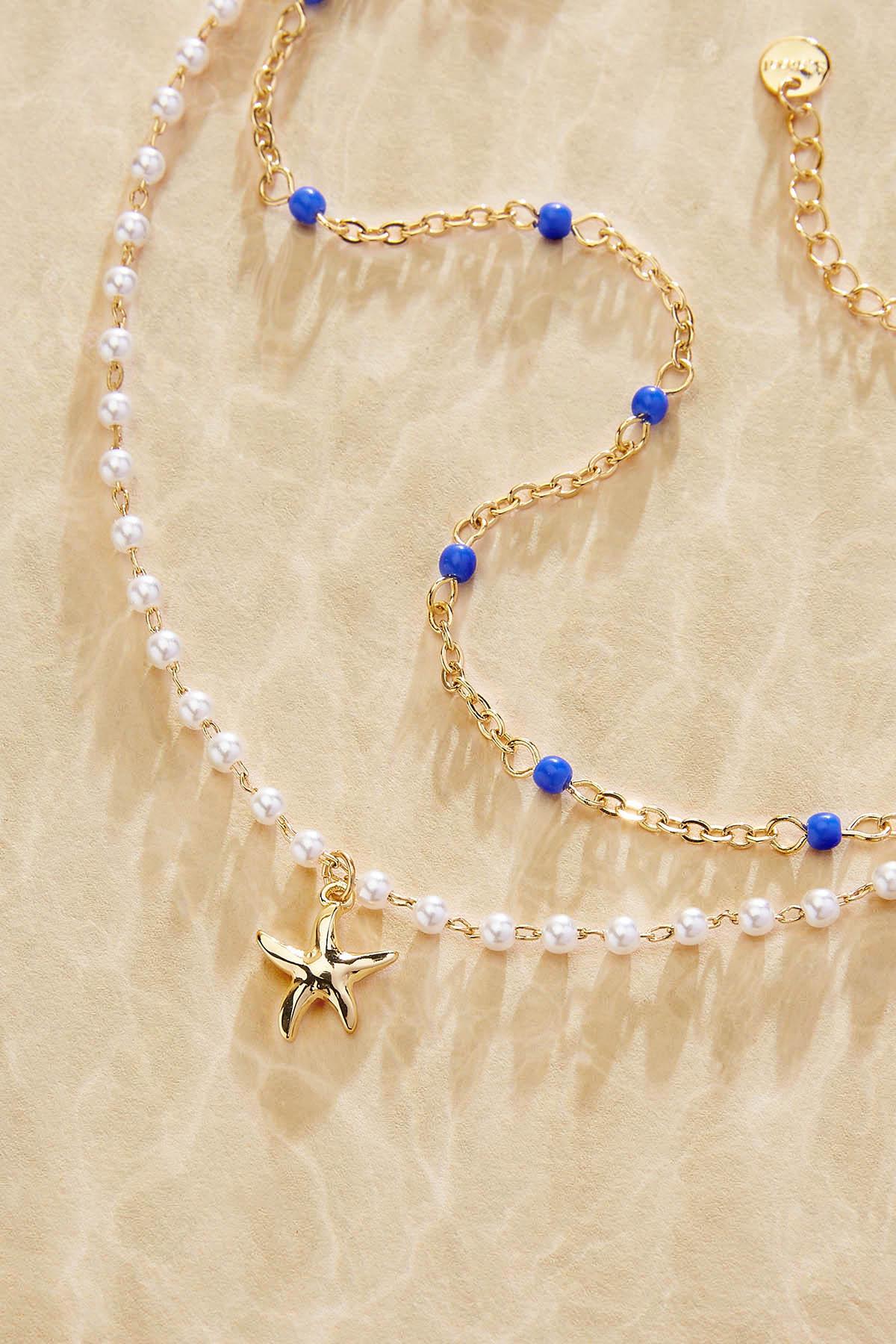 waterproof layered starfish anklet Versona Jewelry