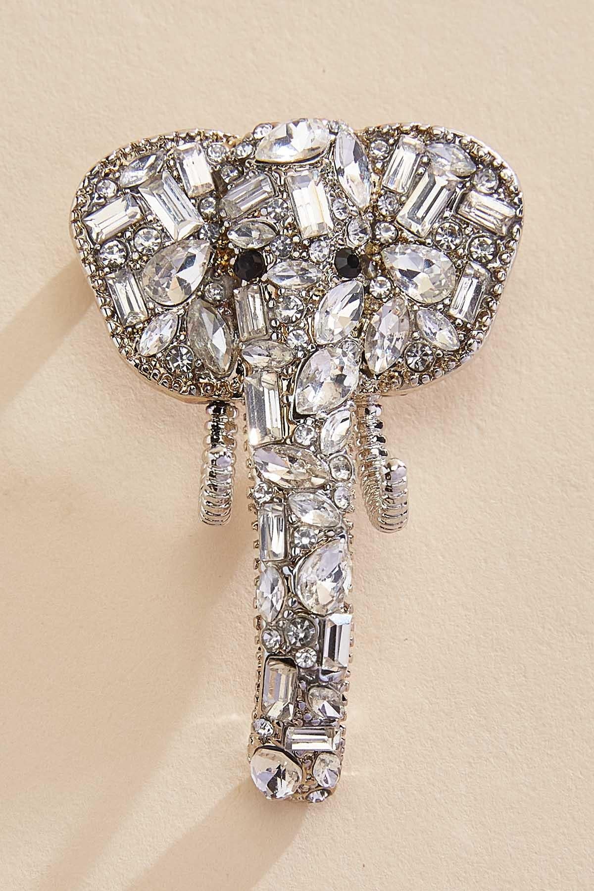 embellished elephant brooch Versona Jewelry