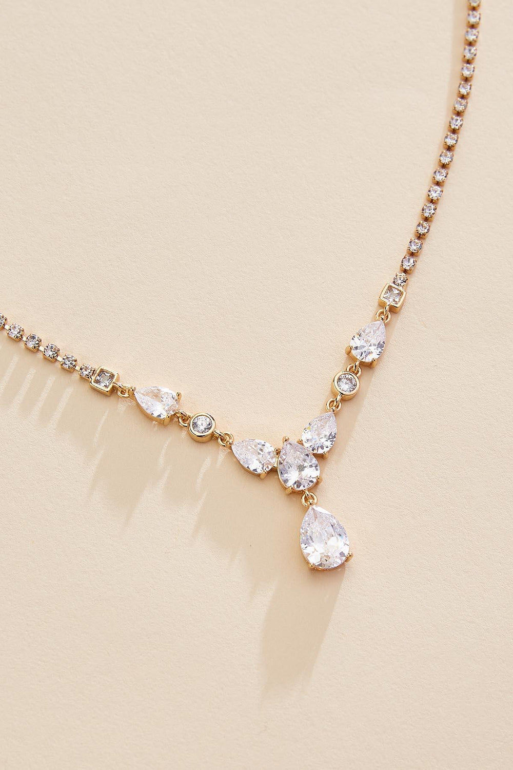 cubic zirconia tear stone necklace set Versona Jewelry|Accessories
