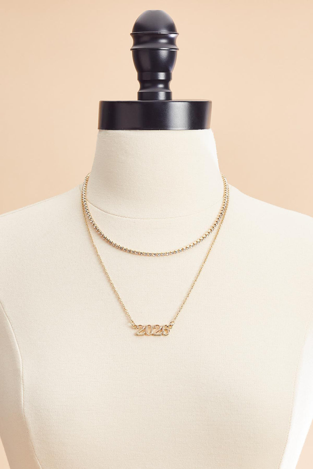2026 grad gold rhinestone necklace layering set Versona Jewelry|Accessories