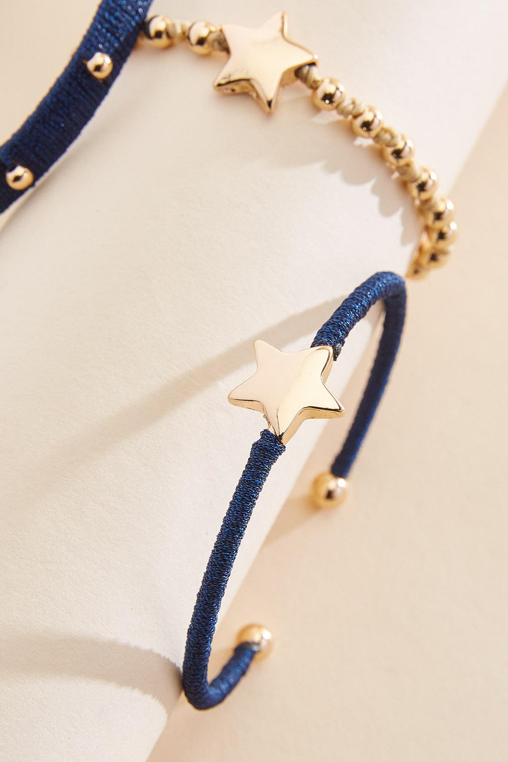 thread wrapped star icon bracelet stack set Versona Jewelry