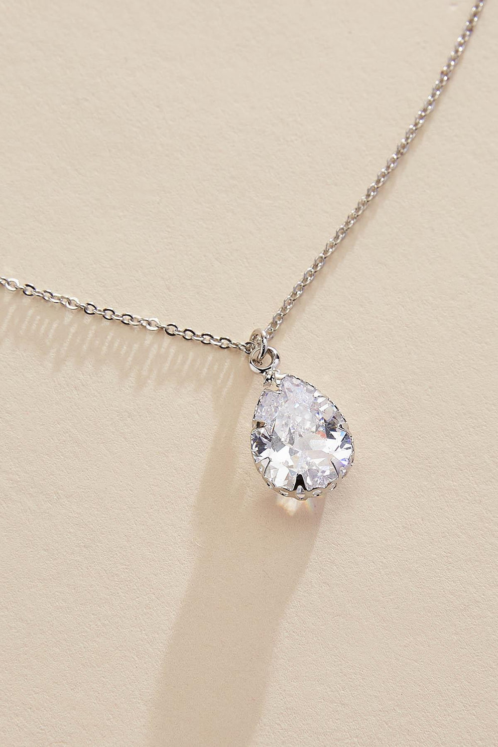 pronged tear silver necklace set Versona Jewelry|Accessories