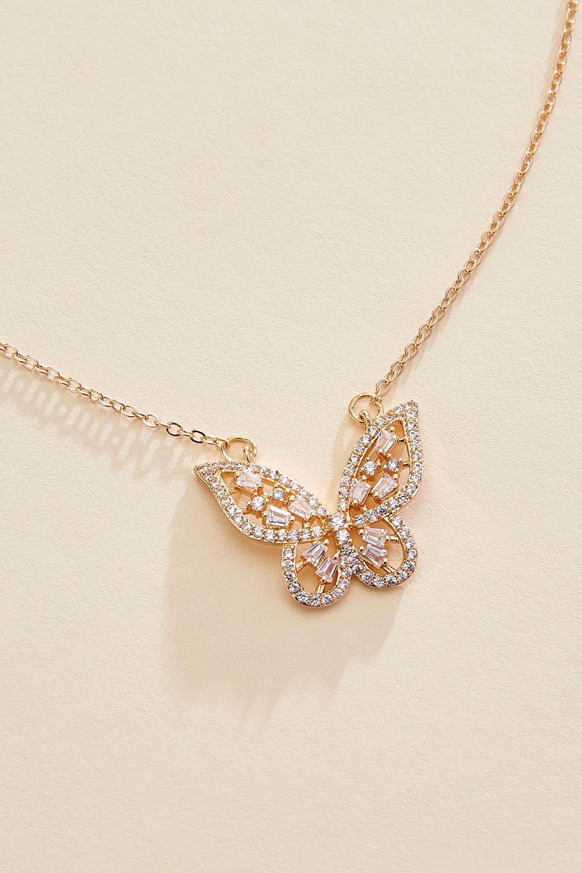 gold embellished butterfly necklace set Versona Jewelry|Accessories|Sale