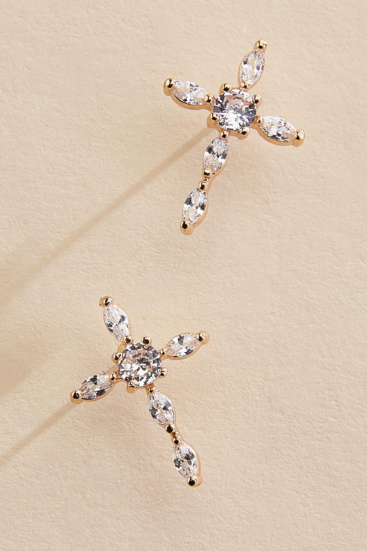 marquise stone cross necklace set Versona Jewelry|Accessories